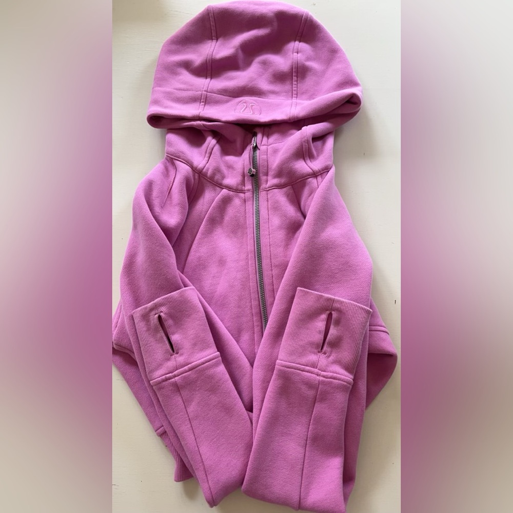 - Lululemon: cropped full zip scuba jacket